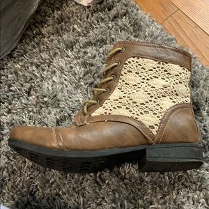 Brown lace boots